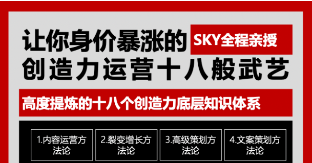 让你的身价暴涨的创造力运营十八般武艺  高度提炼的18个创造力底层知识体系-云网创资源站