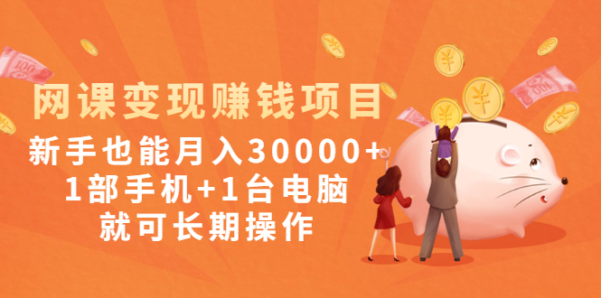 网课变现赚钱项目：新手也能月入30000+1部手机+1台电脑就可长期操作-云网创资源站