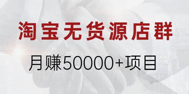 淘宝无货源店群月赚50000+项目，选品，上架，引流 详细操作教程！-云网创资源站