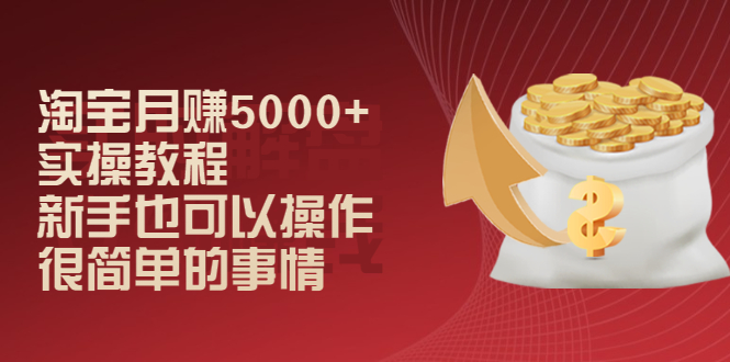 淘宝月赚5000+实操教程，新手也可以操作，很简单的事情-云网创资源站