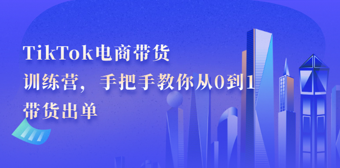 TikTok电商带货训练营，手把手教你从0到1带货出单-云网创资源站