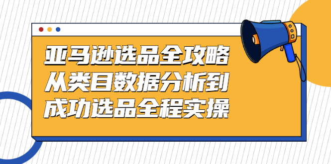 亚马逊选品全攻略：从类目数据分析到成功选品全程实操-云网创资源站