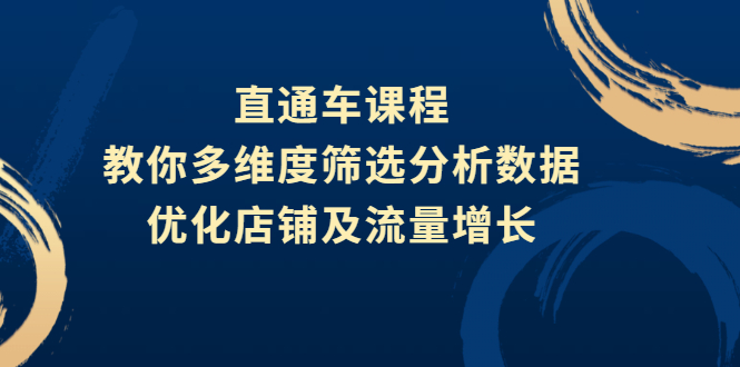 直通车课程，教你多维度筛选分析数据，优化店铺及流量增长-云网创资源站