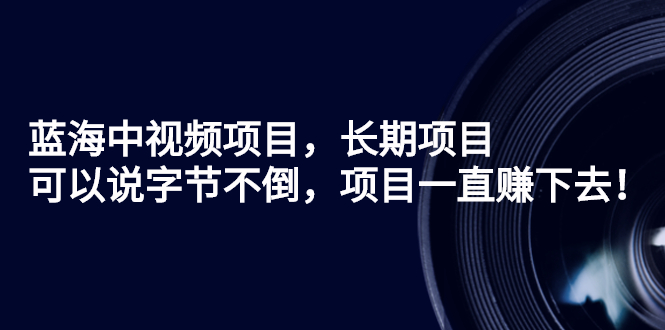 蓝海中视频项目，长期项目，可以说字节不倒，项目一直赚下去！-云网创资源站