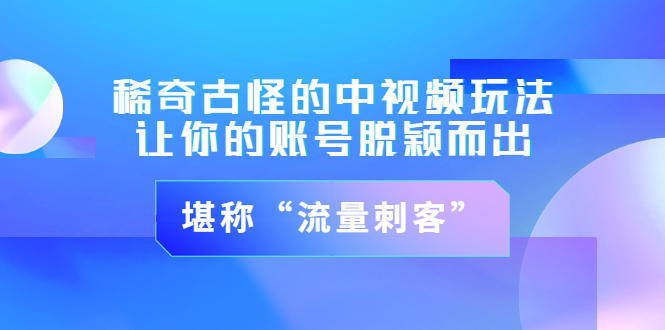 稀奇古怪的中视频玩法，让你的账号脱颖而出，堪称“流量刺客”（图文+视频)-云网创资源站