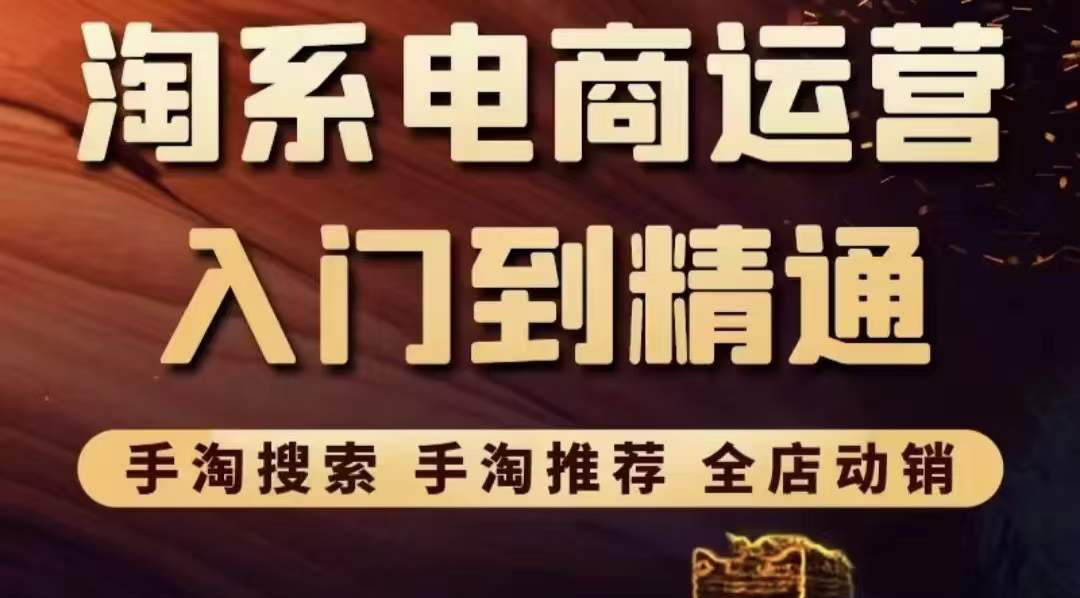 淘系电商入门到精通 手淘搜索，手淘推荐，全店动销-云网创资源站