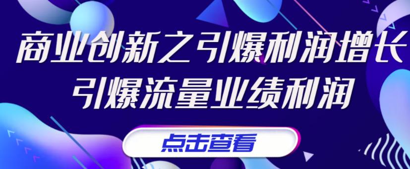 张琦《商业创新之引爆利润增长》引爆流量业绩利润-云网创资源站