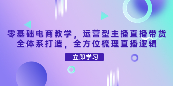 零基础电商教学，运营型主播直播带货全体系打造，全方位梳理直播逻辑-云网创资源站