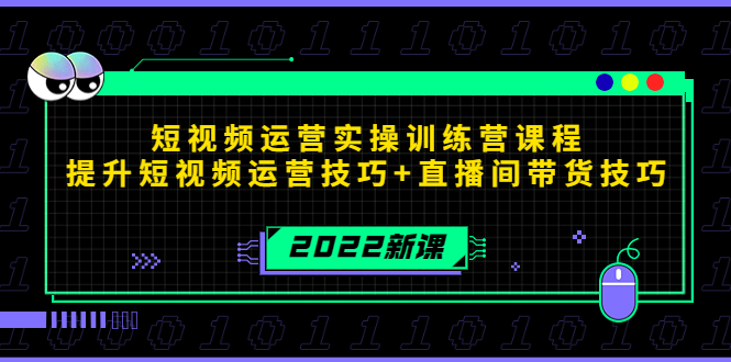 2022短视频运营实操训练营课程，提升短视频运营技巧+直播间带货技巧-云网创资源站