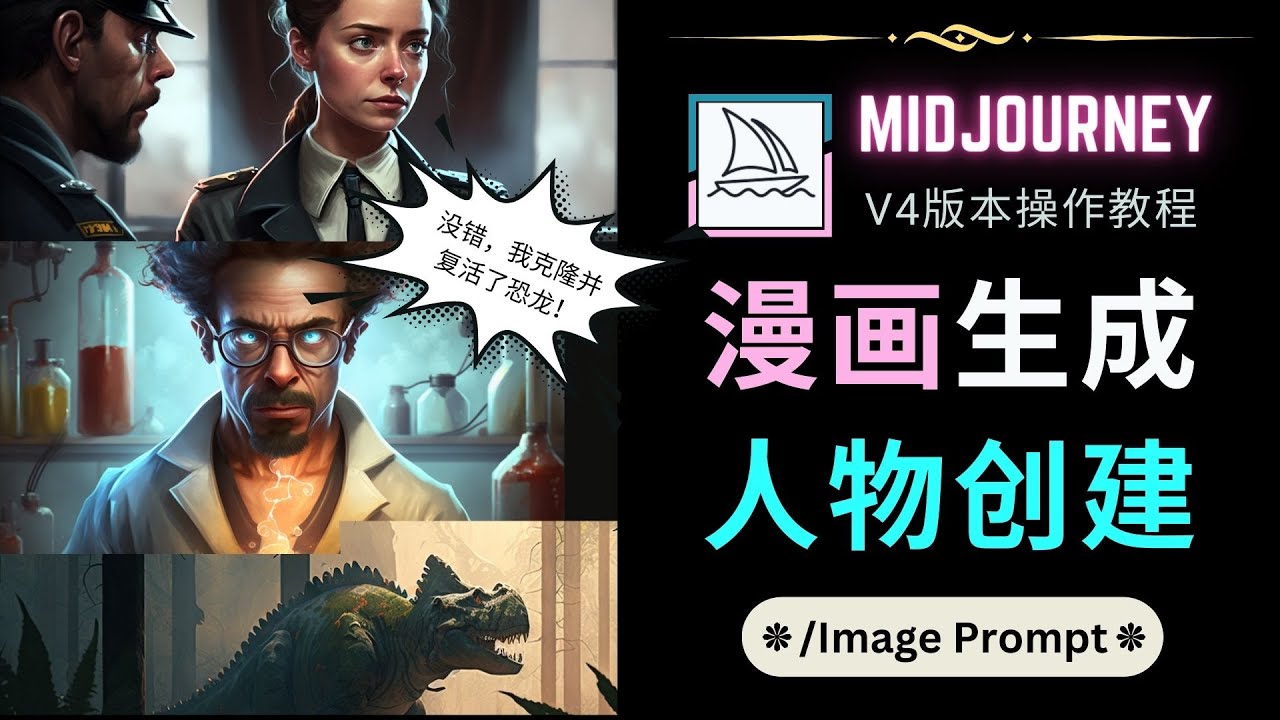 Midjourney V4版本操作教程：2个简单参数，完成漫画生成，人物创建-云网创资源站