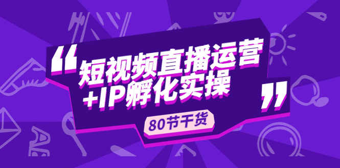 短视频直播运营+IP孵化实战：80节干货实操分享-云网创资源站