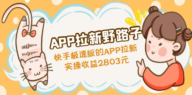 APP拉新野路子：快手极速版的APP拉新赚，实操收益2803元-云网创资源站