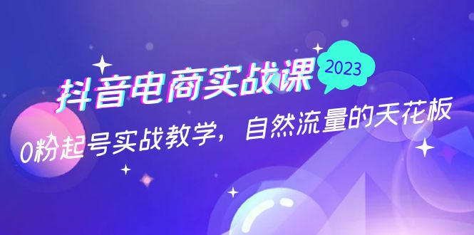 抖音电商实战课：0粉起号实战教学，自然流量的天花板-云网创资源站