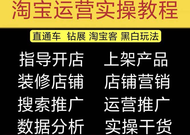 2023淘宝开店教程0基础到高级全套视频网店电商运营培训教学课程-云网创资源站