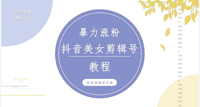 抖音快手暴力涨粉美女混剪视频教程 百分百过原创图片教程 附带违规申诉方法-云网创资源站