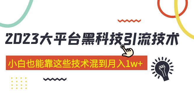 价值4899的2023大平台黑科技引流技术 小白也能靠这些技术混到月入1w+29节课-云网创资源站