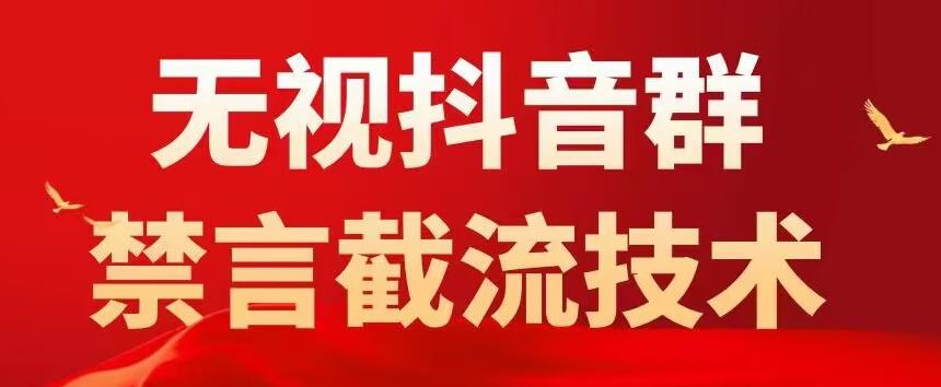 抖音粉丝群无视禁言截流技术，抖音黑科技，直接引流，0封号-云网创资源站