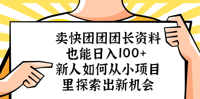 卖快团团团长资料也能日入100+ 新人如何从小项目里探索出新机会-云网创资源站