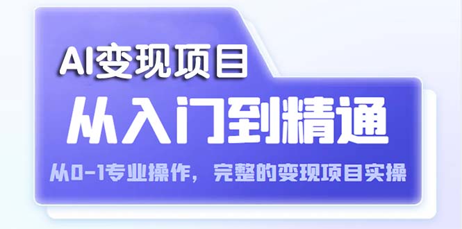 AI从入门到精通 从0-1专业操作，完整的变现项目实操-云网创资源站