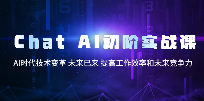 Chat AI初阶实战课，AI时代技术变革 未来已来 提高工作效率和未来竞争力-云网创资源站