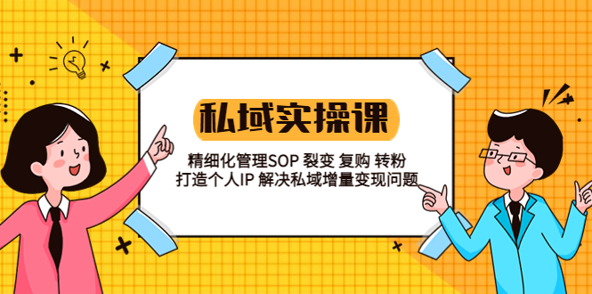 私域实战课程：精细化管理SOP 裂变 复购 转粉 打造个人IP 私域增量变现问题-云网创资源站