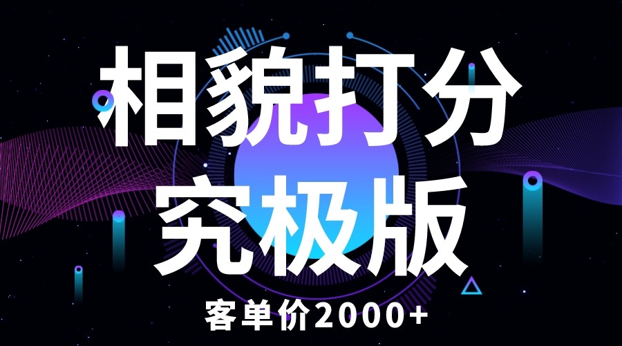 相貌打分究极版，客单价2000+纯新手小白就可操作的项目-云网创资源站