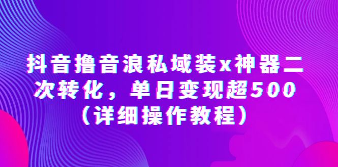 抖音撸音浪私域装x神器二次转化，单日变现超500-云网创资源站