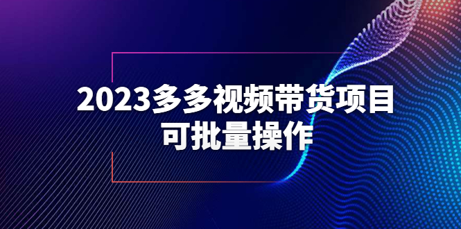 2023多多视频带货项目，可批量操作【保姆级教学】-云网创资源站