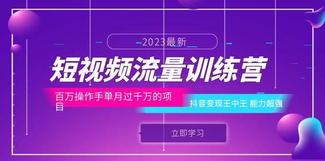 短视频流量训练营：百万操作手单月过千万的项目：抖音变现王中王 能力超强-云网创资源站