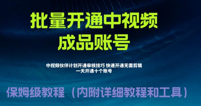 外面收费1980暴力开通中视频计划教程，附 快速通过中视频伙伴计划的办法-云网创资源站