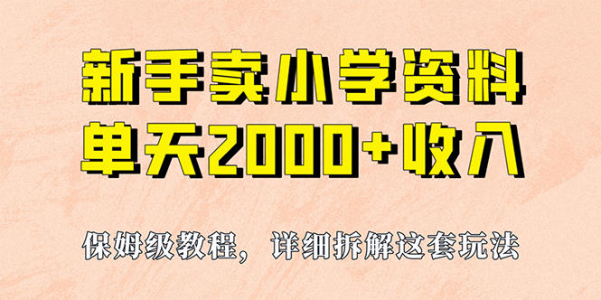 我如何通过卖小学资料，实现单天2000+，实操项目，保姆级教程+资料+工具-云网创资源站