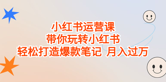 小红书运营课，带你玩转小红书，轻松打造爆款笔记  月入过万-云网创资源站