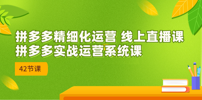 2023年8月新课-拼多多精细化运营 线上直播课：拼多多实战运营系统课-42节-云网创资源站