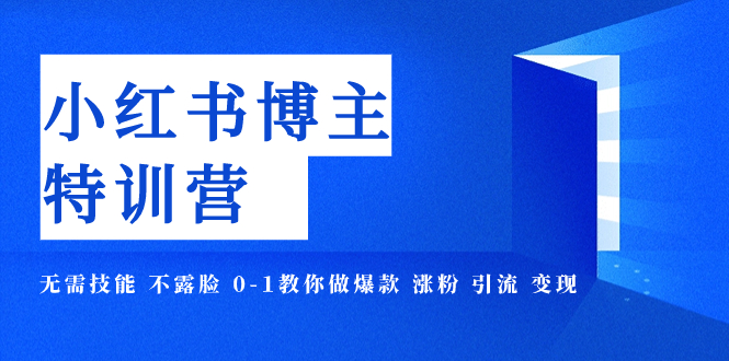 小红书博主爆款特训营-11期 无需技能 不露脸 0-1教你做爆款 涨粉 引流 变现-云网创资源站