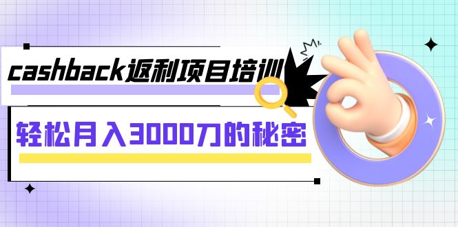 cashback返利项目培训：轻松月入3000刀的秘密-云网创资源站