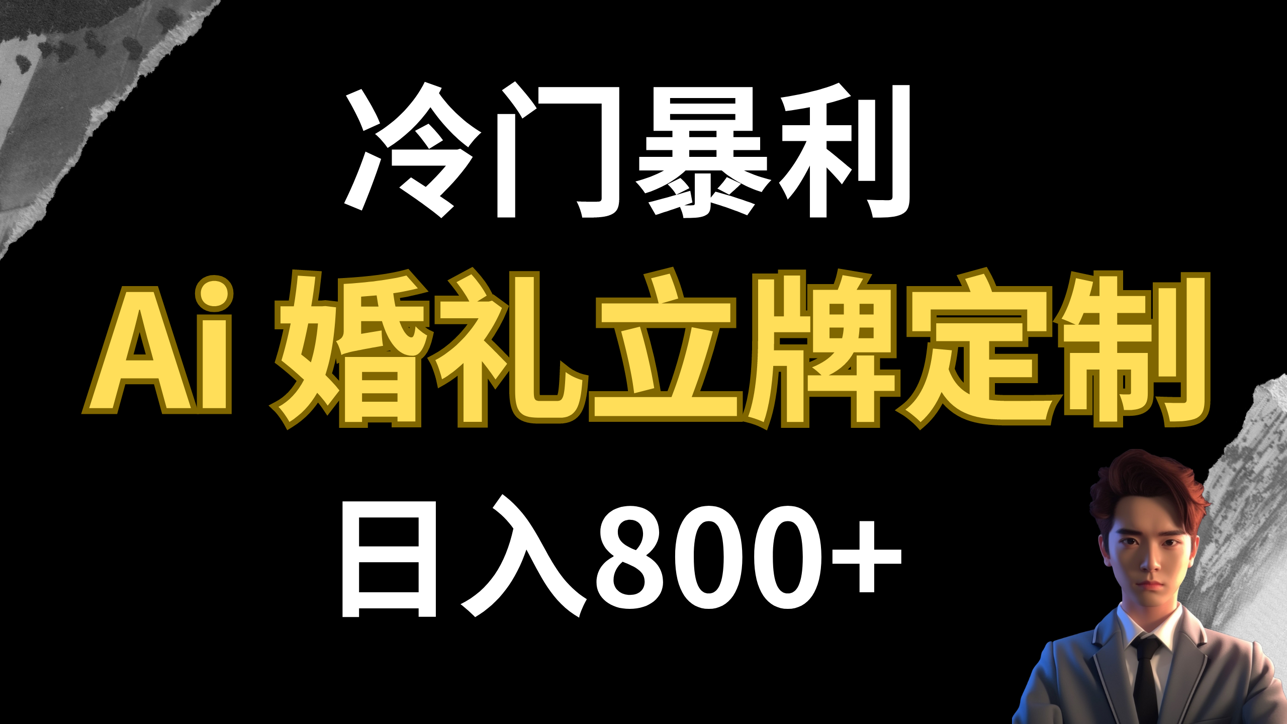 冷门暴利项目 AI婚礼立牌定制 日入800+-云网创资源站