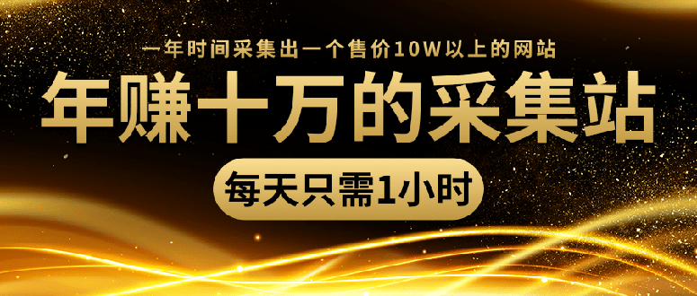 年赚十万的采集站，每天1小时，一年采集出一个售价10W的网站-云网创资源站