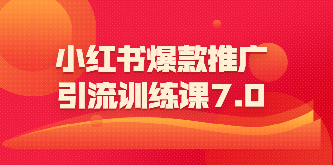 小红书爆款推广引流训练课7.0：一部手机即可操作玩转小红书引流赚钱-云网创资源站