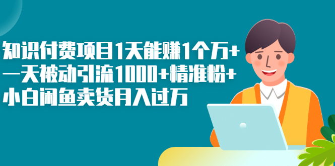 知识付费项目1天能赚1个万+一天被动引流1000+精准粉+小白闲鱼卖货月入过万-云网创资源站