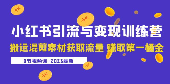 2023小红书引流与变现训练营：搬运混剪素材获取流量 赚取第一桶金-云网创资源站