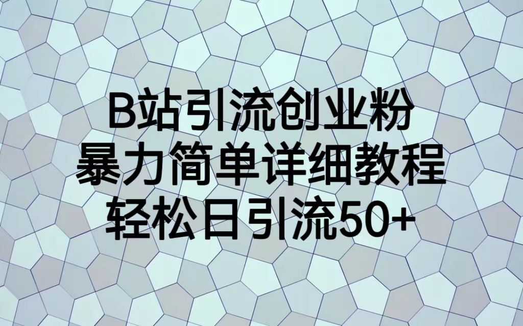 B站引流创业粉，暴力简单详细教程，轻松日引流50+-云网创资源站