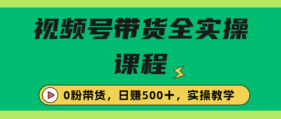 收费1980的视频号带货保姆级全实操教程，0粉带货-云网创资源站