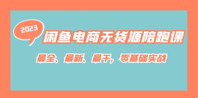 闲鱼电商无货源陪跑课，最全、最新、最干，零基础实战！-云网创资源站