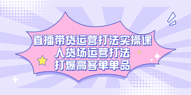 直播带货运营打法实操课，人货场运营打法，打爆高客单单品-云网创资源站