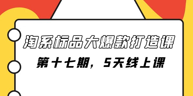 淘系标品大爆款打造课-第十七期，5天线上课-云网创资源站