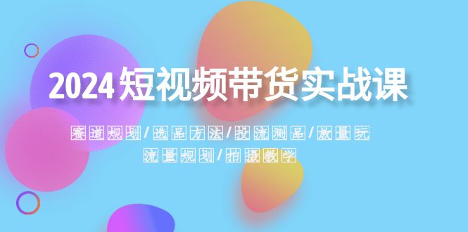 2024短视频带货实战课：赛道规划·选品方法·投流测品·放量玩法·流量规划-云网创资源站