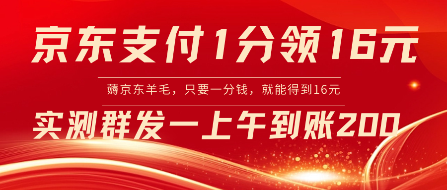 京东支付1分得16元实操到账200-云网创资源站