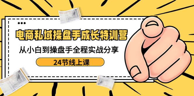 电商私域-操盘手成长特训营：从小白到操盘手全程实战分享-24节线上课-云网创资源站