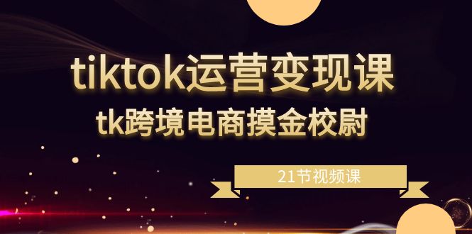 tiktok运营变现课，tk跨境电商摸金校尉-云网创资源站