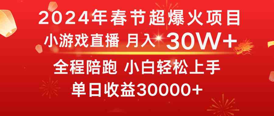 龙年2024过年期间，最爆火的项目 抓住机会 普通小白如何逆袭一个月收益30W+-云网创资源站